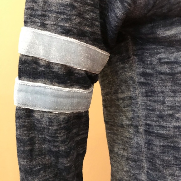 No Boundaries Burnout Hoodie Jacket Womens Junior Size XS Blue Varsity Stripe - Picture 8 of 15